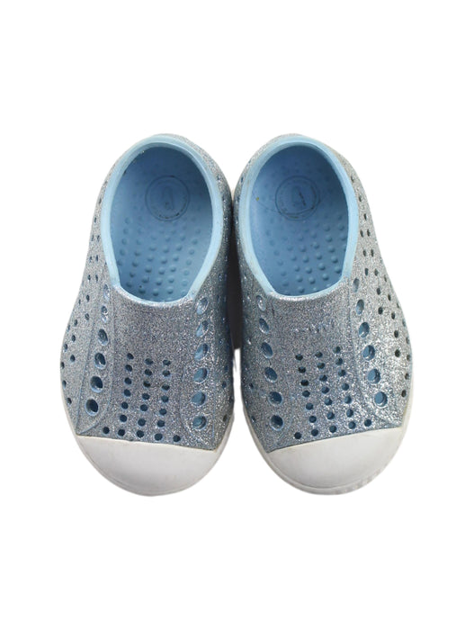 A Blue Aqua Shoes from Native Shoes in size 12-18M for girl. (Back View)