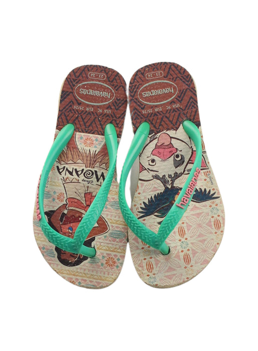 A Beige Flip Flops from Havaianas in size 4T for girl. (Back View)