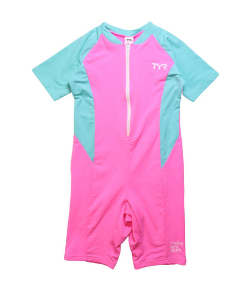 A Pink Swimsuits from TYR in size 10Y for girl. (Front View)