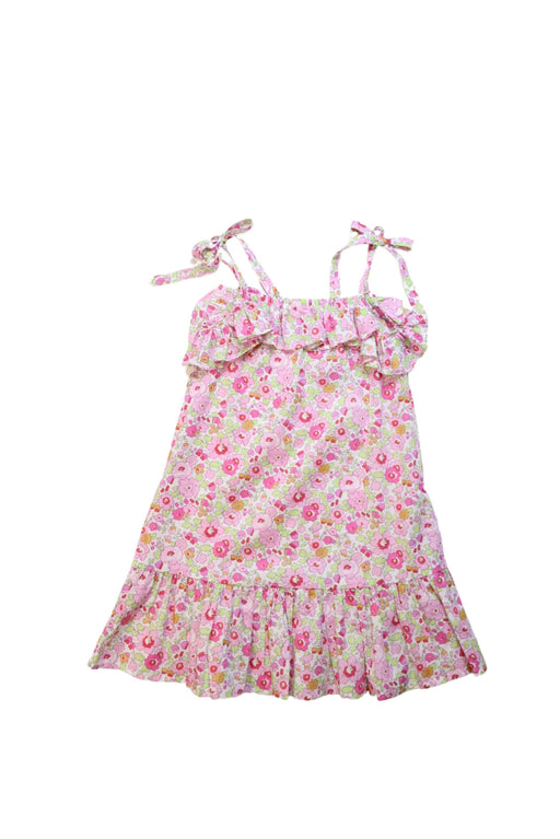 A Multicolour Sleeveless Dresses from Elizabeth Little in size 4T for girl. (Front View)