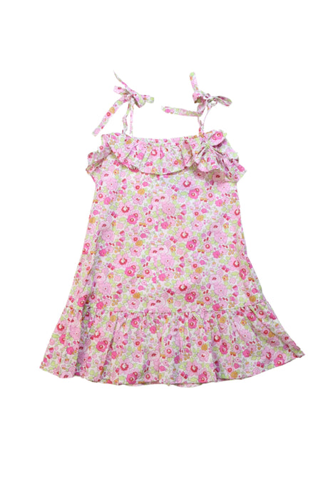 A Multicolour Sleeveless Dresses from Elizabeth Little in size 4T for girl. (Back View)