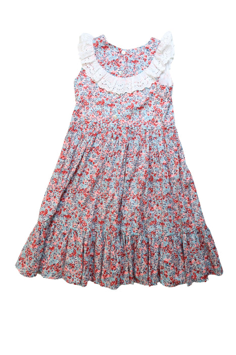 A Multicolour Sleeveless Dresses from Elizabeth Little in size 4T for girl. (Back View)