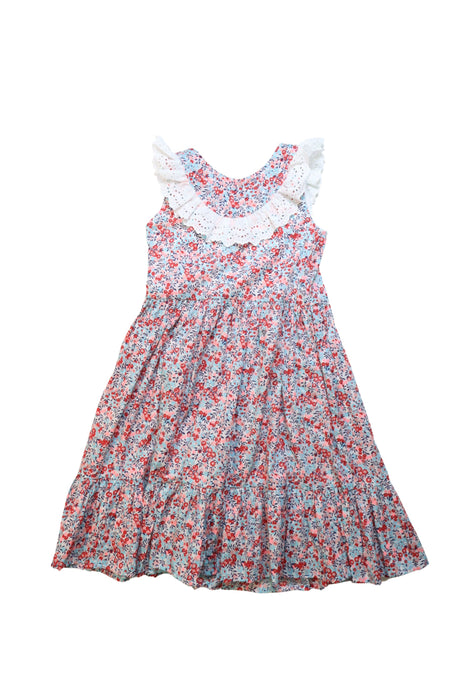 A Multicolour Sleeveless Dresses from Elizabeth Little in size 4T for girl. (Front View)