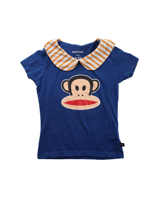 A Blue Short Sleeve Tops from Paul Frank in size 4T for girl. (Front View)