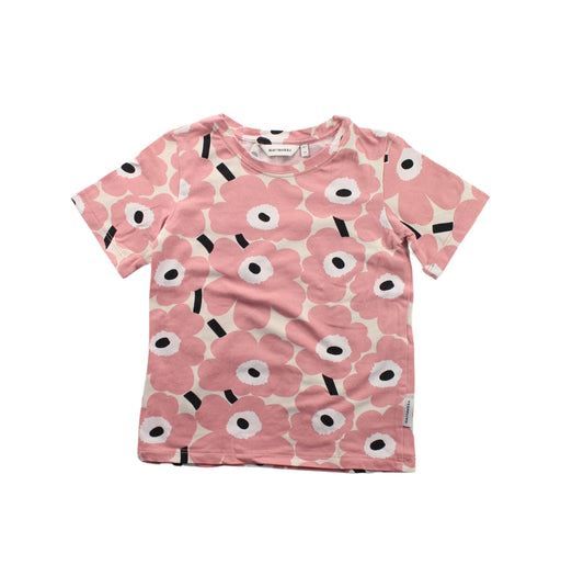 A Pink Short Sleeve T Shirts from Marimekko in size 2T for girl. (Front View)