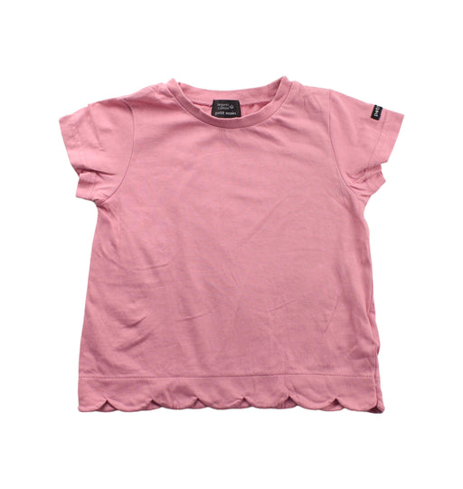 A Pink Short Sleeve T Shirts from Petit Main in size 2T for girl. (Front View)