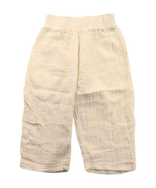 A White Casual Pants from Organic Zoo in size 3T for girl. (Front View)