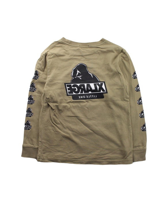 A Green Crewneck Sweatshirts from XLARGE Kids in size 7Y for boy. (Back View)