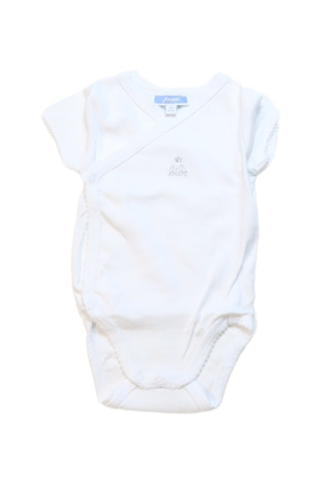 A White Short Sleeve Bodysuits from Jacadi in size 0-3M for neutral. (Front View)