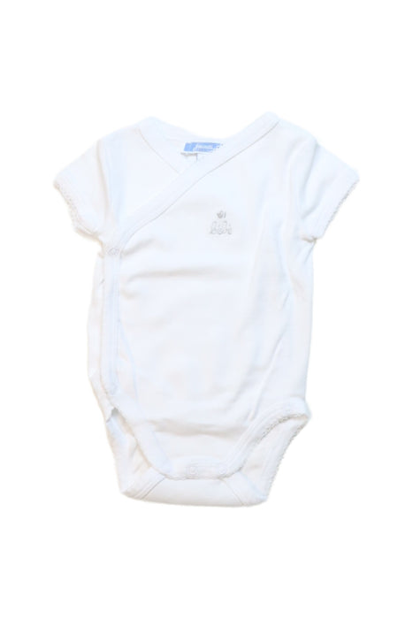 A White Short Sleeve Bodysuits from Jacadi in size 0-3M for neutral. (Front View)