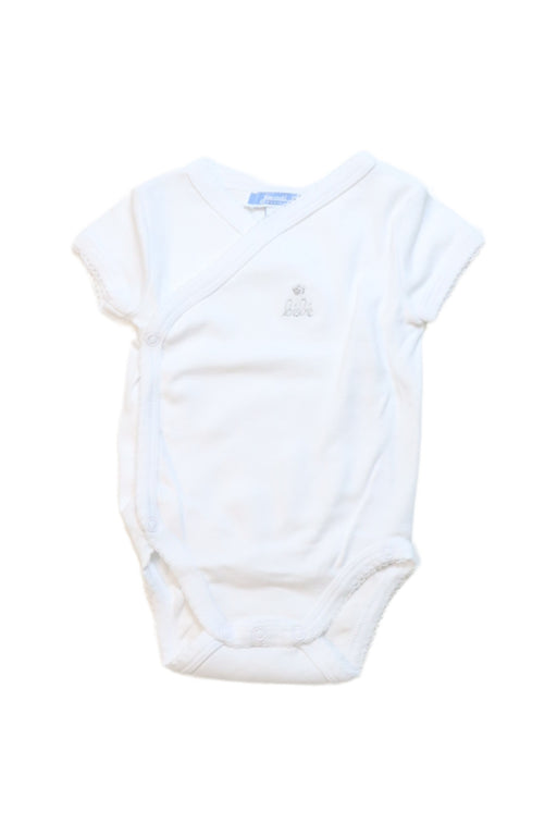 A White Short Sleeve Bodysuits from Jacadi in size 0-3M for neutral. (Front View)