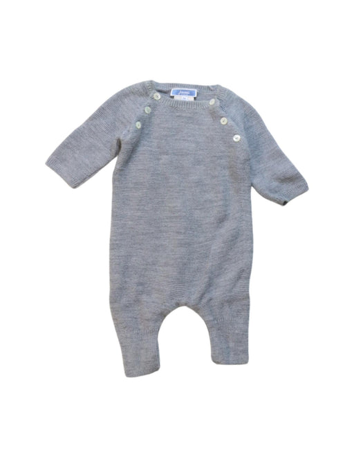 A Grey Long Sleeve Rompers from Jacadi in size 0-3M for neutral. (Front View)