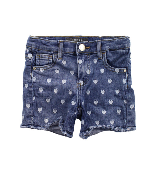 A Blue Shorts from Guess in size 4T for girl. (Front View)