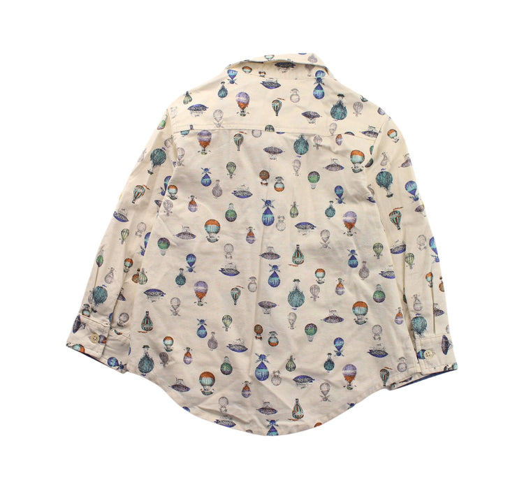 A White Long Sleeve Shirts from Bonbonnière in size 4T for boy. (Back View)