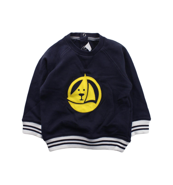 A Blue Crewneck Sweatshirts from Petit Bateau in size 12-18M for boy. (Front View)