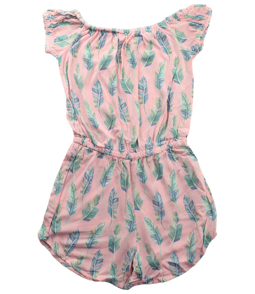 A Green Short Sleeve Rompers from Gingersnaps in size 6T for girl. (Front View)