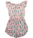 A Green Short Sleeve Rompers from Gingersnaps in size 6T for girl. (Front View)