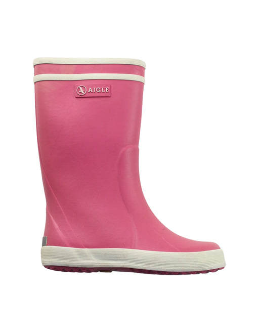 A Pink Rain Boots from Aigle in size 5T for girl. (Front View)