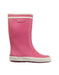 A Pink Rain Boots from Aigle in size 5T for girl. (Front View)