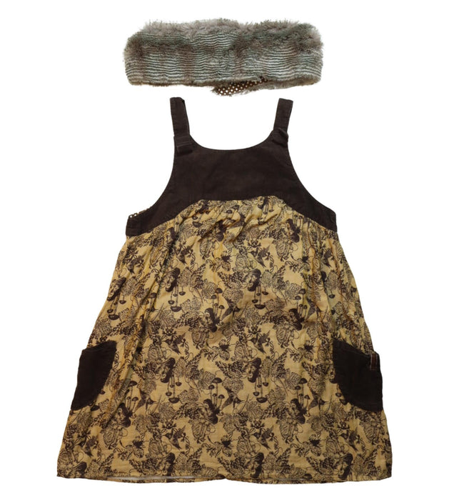 A Brown Sleeveless Dresses from Ragmart in size 7Y for girl. (Back View)