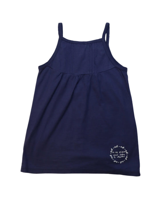 A Navy Sleeveless Dresses from Ragmart in size 7Y for girl. (Back View)
