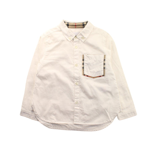 A White Long Sleeve Shirts from Burberry in size 6T for boy. (Front View)
