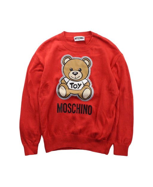 A Red Knit Sweaters from Moschino in size 4T for boy. (Front View)