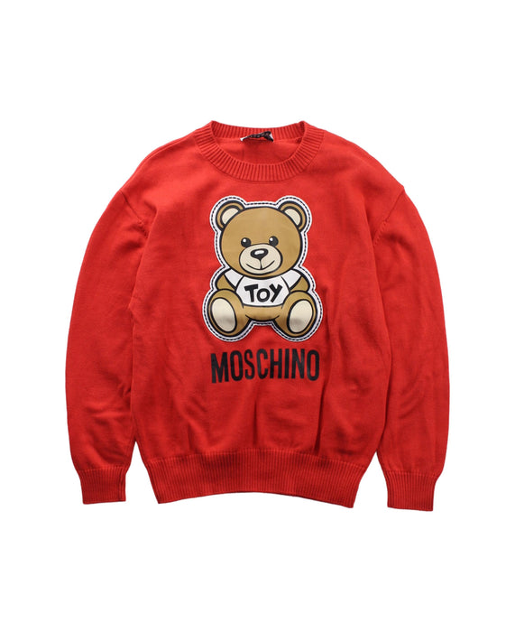 A Red Knit Sweaters from Moschino in size 4T for boy. (Front View)