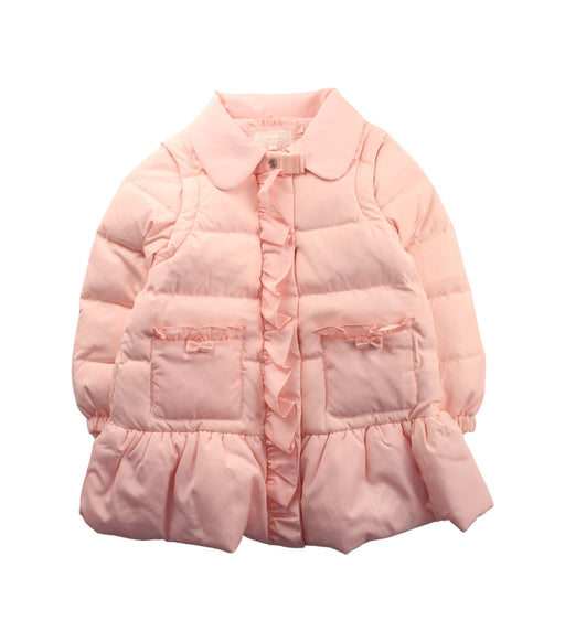 A Pink Puffer/Quilted Jackets from Nicholas & Bears in size 4T for girl. (Front View)
