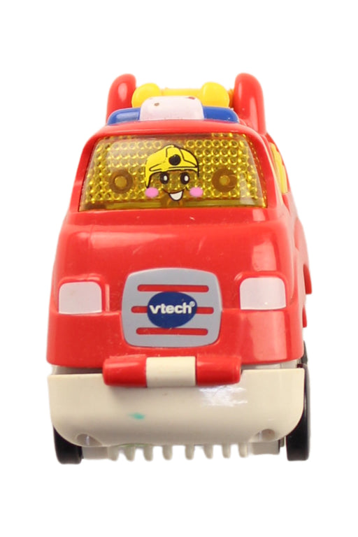 A Red Cars Trucks Trains & Remote Control from Vtech in size O/S for boy. (Front View)