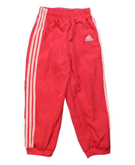 A Red Active Pants from Adidas in size 3T for neutral. (Front View)