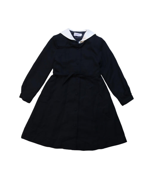 A Black Long Sleeve Dresses from Miki House in size 5T for girl. (Front View)