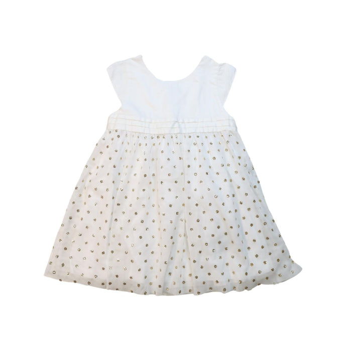 A White Sleeveless Dresses from Petit Bateau in size 3T for girl. (Front View)