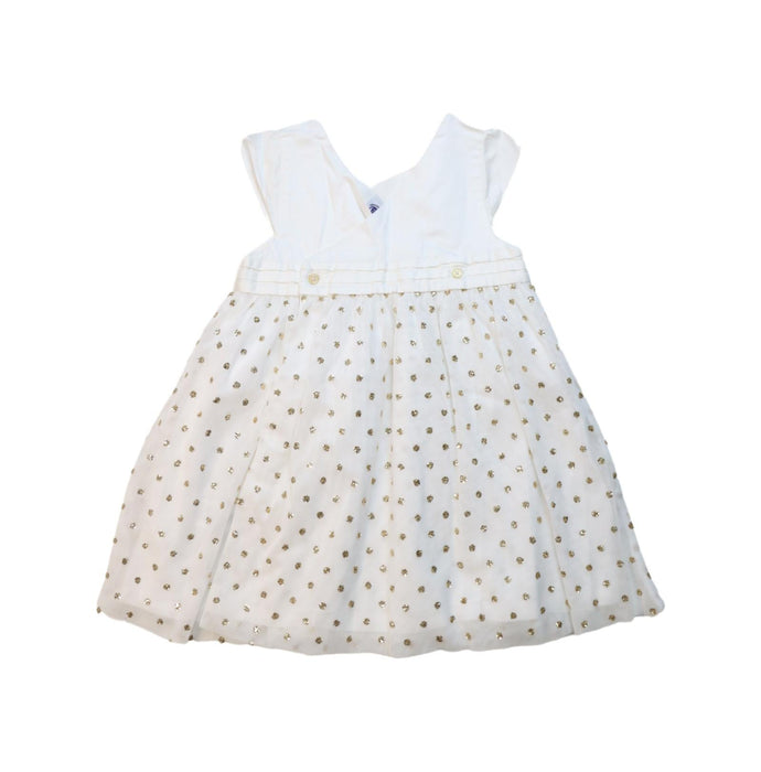 A White Sleeveless Dresses from Petit Bateau in size 3T for girl. (Back View)