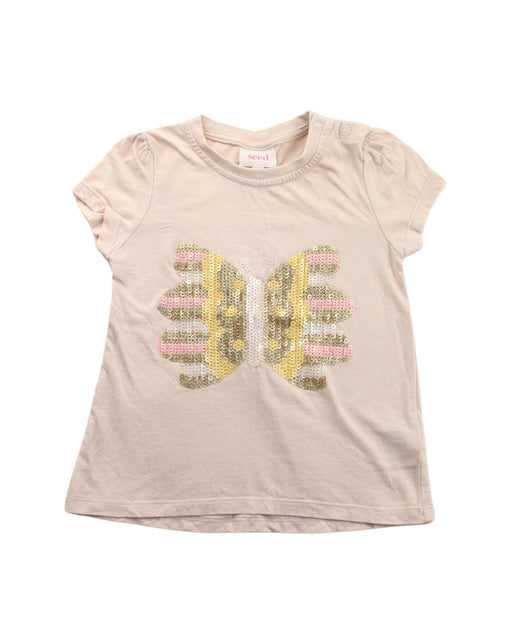 A White Short Sleeve Dresses from Seed in size 2T for girl. (Front View)