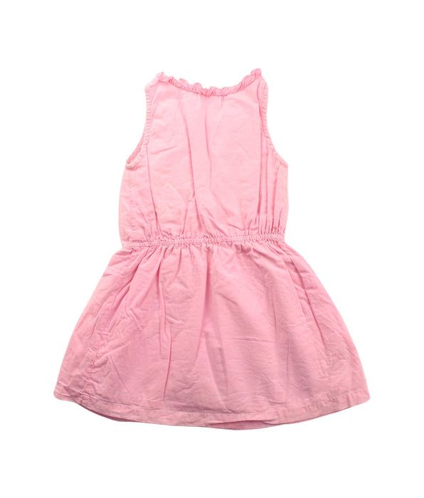 A Pink Sleeveless Dresses from Seed in size 2T for girl. (Back View)