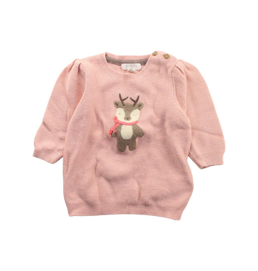 A Pink Knit Sweaters from Purebaby in size 3-6M for girl. (Front View)