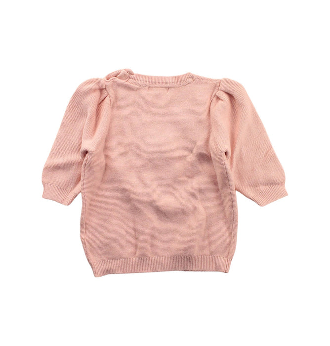 A Pink Knit Sweaters from Purebaby in size 3-6M for girl. (Back View)