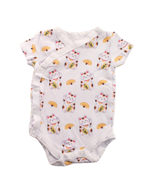 A White Short Sleeve Bodysuits from The Wee Bean in size 0-3M for girl. (Front View)