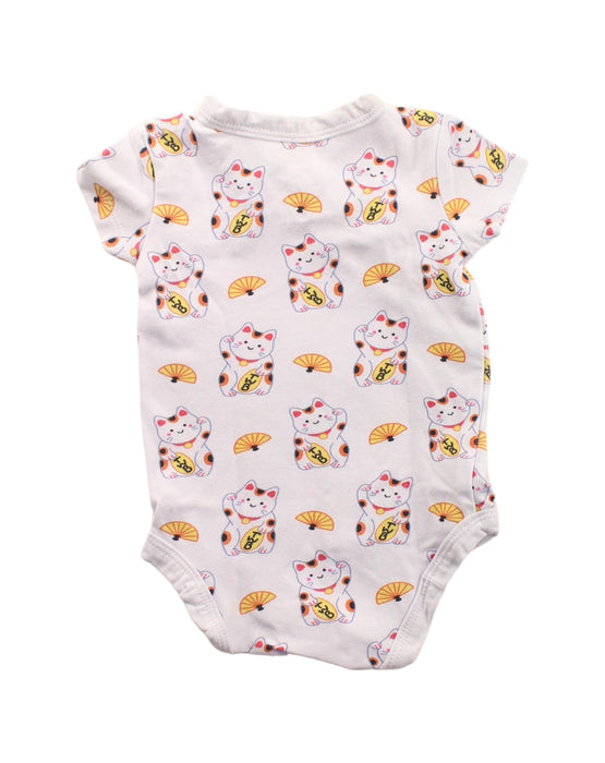 A White Short Sleeve Bodysuits from The Wee Bean in size 0-3M for girl. (Back View)