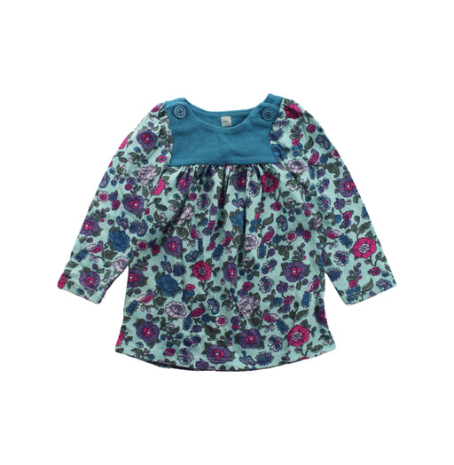 A Blue Long Sleeve Dresses from Tea in size 3-6M for girl. (Front View)