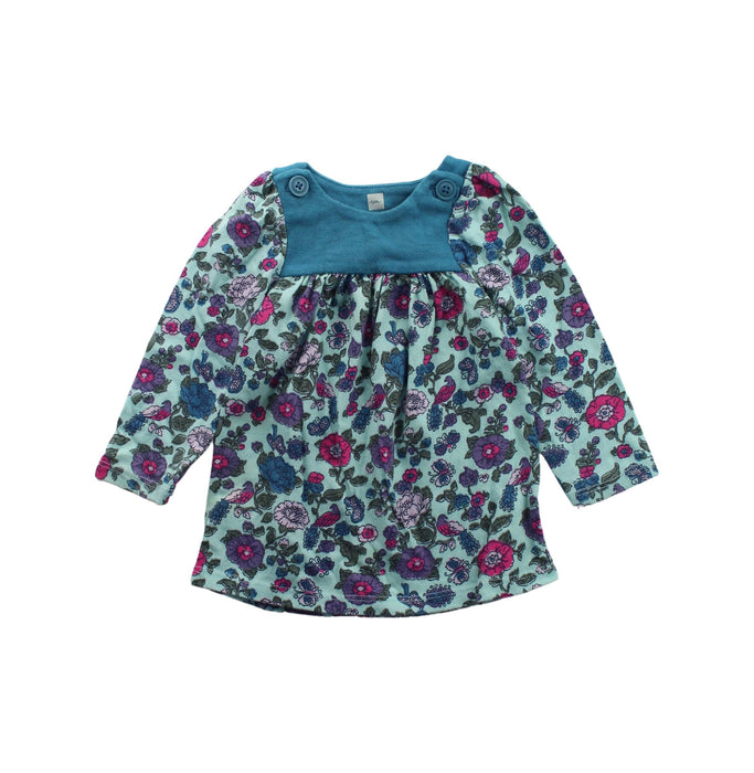 A Blue Long Sleeve Dresses from Tea in size 3-6M for girl. (Front View)