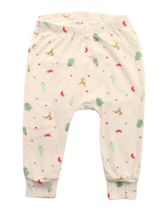 A White Sweatpants from Seed in size 6-12M for girl. (Front View)