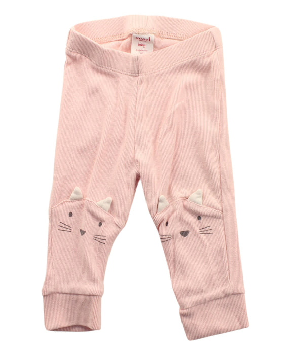 A Pink Sweatpants from Seed in size 3-6M for girl. (Front View)