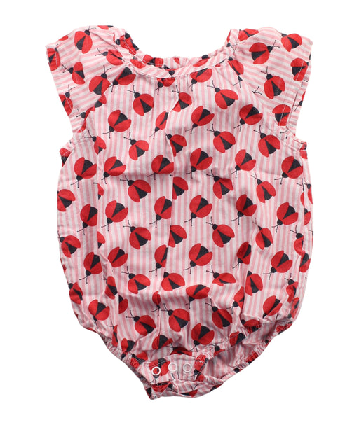 A Pink Short Sleeve Bodysuits from Seed in size 0-3M for girl. (Front View)