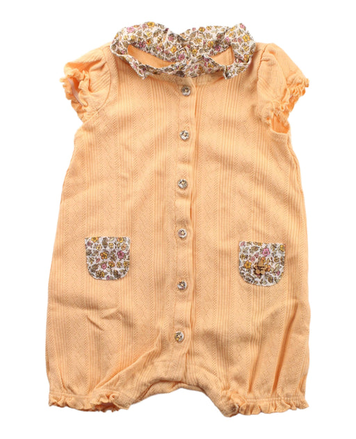 A Yellow Short Sleeve Rompers from Sergent Major in size 0-3M for girl. (Front View)