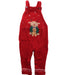 A Red Long Overalls from Sergent Major in size 3-6M for girl. (Front View)