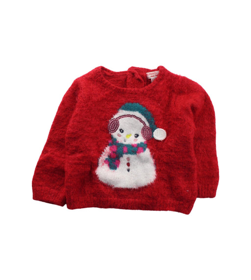 A Red Knit Sweaters from DPAM in size 3-6M for girl. (Front View)