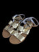 A Gold Sandals from Velveteen in size 10Y for girl. (Back View)