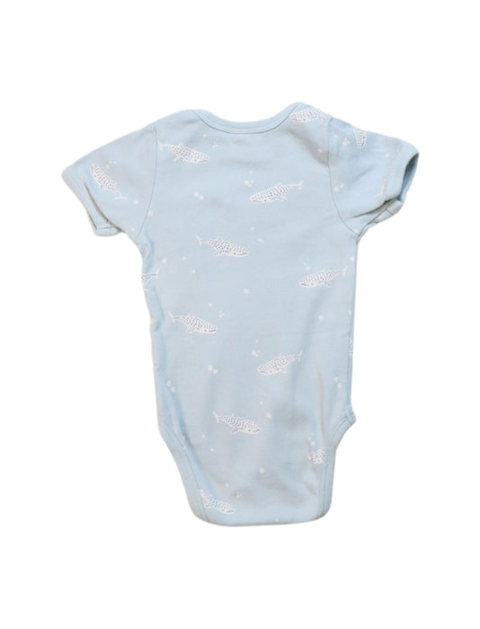 A Blue Short Sleeve Bodysuits from Nature Baby in size 3-6M for boy. (Back View)